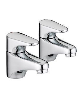 Bristan Jute Bathroom Sink Chrome Pillar Taps - Image