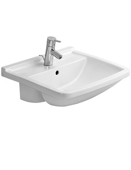 Starck 3 White Semi Recessed Washbasin 550mm - 0310550000