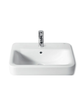 Roca Senso Square White Wall-Hung Basin With 1 Tap Hole - Image