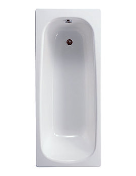 Roca Contesa Luxurious Single Ended Rectangular Steel Bath White - Image