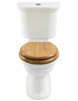 Imperial Carlyon White Close Coupled WC Pan And Cistern With Chrome Push Button