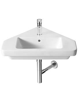 Roca Dama-N Wall Hung White Corner Basin 650mm With Fixing Kit - 32778C000 - Image