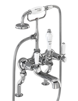 Burlington Kensington Deck Mounted Straight Handle Bath Shower Mixer Tap - Image