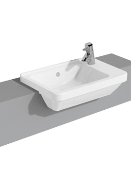 VitrA S50 Compact 550mm Square Semi-Recessed Basin Right Handed - Image