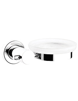 Ilia Frosted Glass Soap Dish With Chrome Holder
