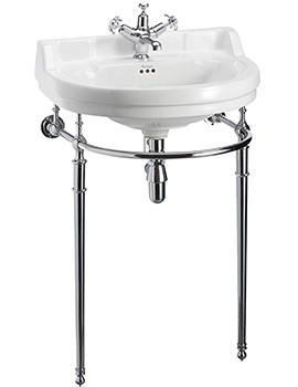 Edwardian 560mm White Round Basin With Regal Wash Stand