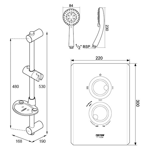 Triton T70Z Electric Shower 7.5kw White And Chrome - SP7007Z