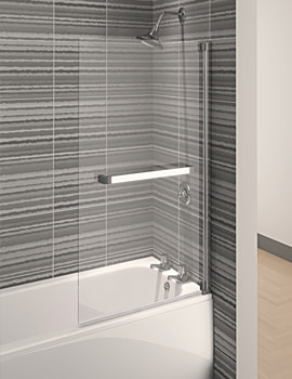 Aqualux Aqua 4 Square 1375mm Bath Screen With Towel Rail - Image