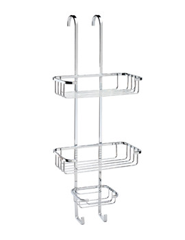 Croydex Stainless Steel Chrome Over-Hook 3 Tier Basket - Image