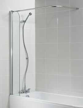 Aqualux Aqua 4 White 2-Panel Slider Bath Screen 820mm - FBS0326AQU