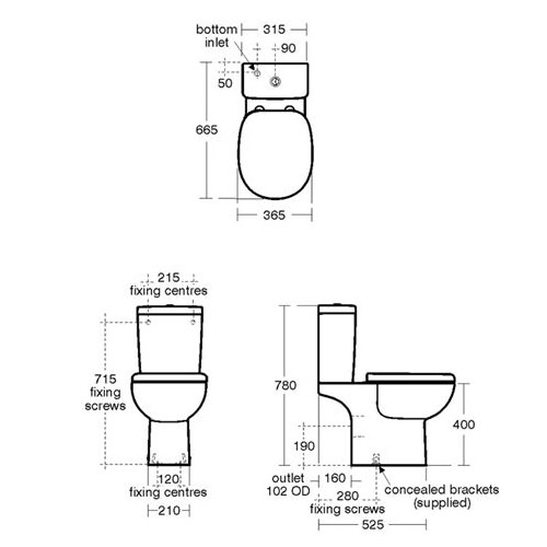 Armitage Shanks Profile 21 Close Coupled WC Pan - S309201