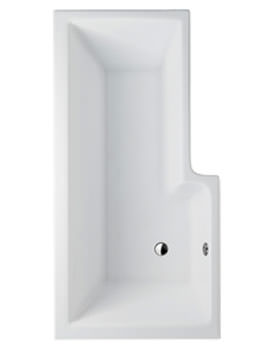 Cleargreen Ecosquare Left Handed White Shower Bath 1700 x 850mm - Image