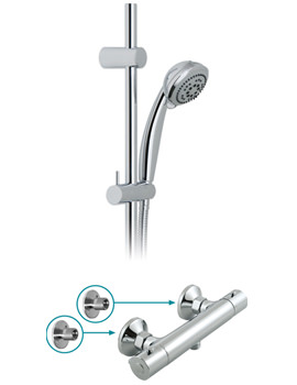 Vado Prima Exposed Chrome Thermostatic 4 Function Shower Kit With Brackets - Image