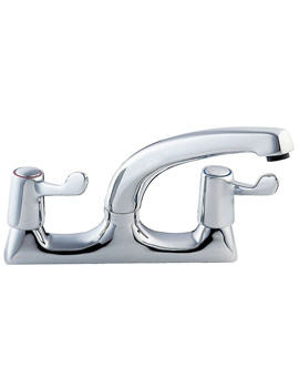 Lever Action Deck Mounted Chrome Sink Mixer Tap