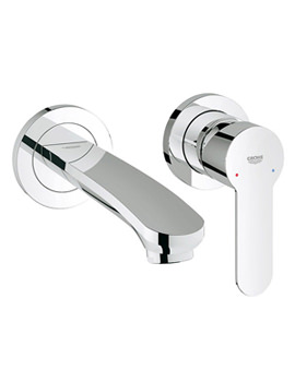 Eurostyle Cosmo Two Hole Wall Mounted Chrome Basin Mixer Tap