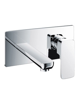 Pura Flite Chrome 2 Hole Wall Mounted Basin Mixer Tap With Clicker Waste