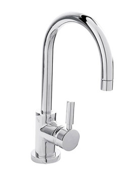 Hudson Reed Tec Single Lever Side Action Basin Mixer Tap Chrome With Waste - Image