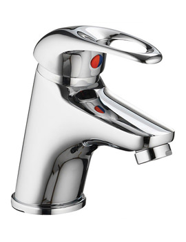 Dv8 Chrome Small Basin Mixer Tap With Clicker Waste