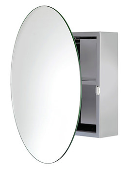 Croydex Severn Stainless Steel Circular Door Mirror Cabinet - Image