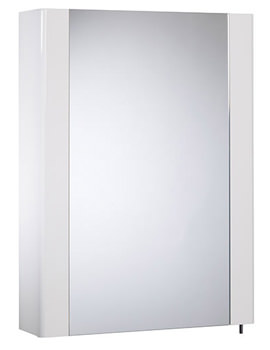 Tavistock Detail 475mm White Gloss Single Mirror Door Cabinet - DE47W - Image