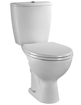 Twyford Alcona White Close Coupled WC Pan And Cistern 640mm Horizontal Outlet - Image