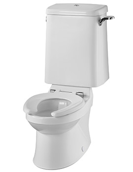 Twyford Sola White School Rimless 300 Close Coupled WC Pan And Cistern - Image