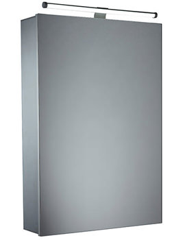 Tavistock Conduct Aluminium Single Door Mirror Cabinet With LED Ligh - Image