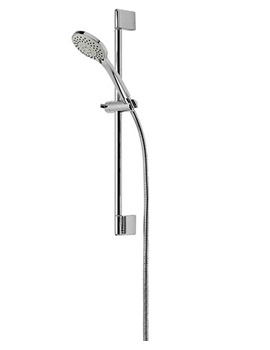 Dive Round Shower Riser Rail And 5 Function Air Handset Chrome - SVKIT11