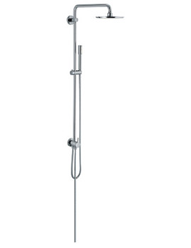Grohe Rainshower Wall Mounted Chrome Shower System With Diverter And Head - Image