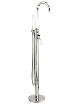 Hudson Reed Tec Floor Standing Bath Shower Mixer Tap Chrome With Kit - Image
