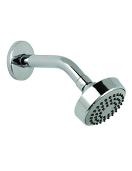 Vado Wall Mounted Single Function Fixed Chrome Shower Head With Arm - Image