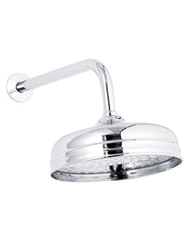 Nuie Edwardian Chrome Fixed Shower Head And Arm - Image