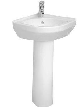 VitrA S50 565 x 400mm Corner Basin With Full Pedestal - Image