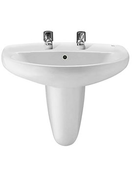 Roca Laura 2 Tap Hole Wall Hung Basin 520mm Wide - 328398000 - Image