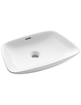 Crosswater Anabel Elegant White Countertop Basin With Overflow - 500 x 360mm - Image