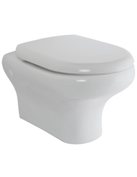 RAK Compact Wall Hung White Toilet Pan With Urea Soft Close Seat - Image