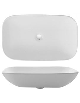 Crosswater Serene Contemporary White Countertop Basin Without Overflow - 580 x 350mm - Image