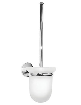 Croydex Hampstead Chrome Toilet Brush With White Holder - Image