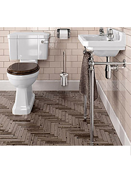 Burlington Cloakroom Slimline Toilet And Edwardian Basin With Wash Stand