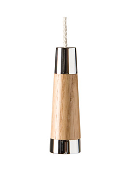 Miller Classic Chrome And Natural Oak Conical Light Pull - Image