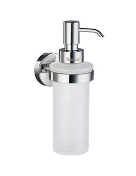 Smedbo Home Frosted Glass Soap Dispenser With Polished Chrome Holder - Image