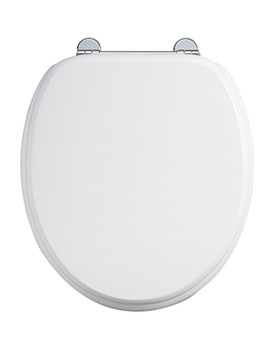 Burlington WC Seat Gloss White With Chrome Hinge - Image
