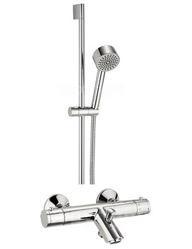 Crosswater Thermostatic Chrome Bath Shower Mixer Tap With Slide Rail Kit - Image