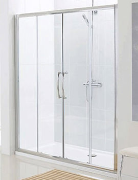 Classic Silver Semi Frame-less Double Slider Door 1200mm