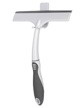 Croydex B-Smart White Squeegee And Holder 180mm Wide - Image