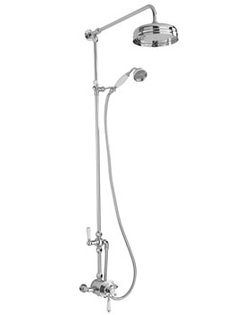 Traditional Exposed Chrome Shower Valve With Riser Kit And Diverter