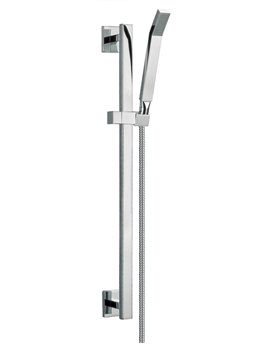 IMEX Bloque Chrome Shower Riser Rail Kit - With Or Without Integral Wall Connector - Image