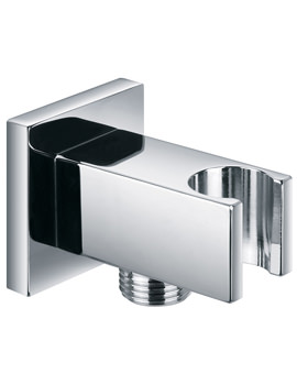 Chorme Square Wall Shower Outlet Elbow With Bracket - KI121A