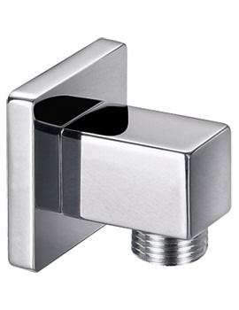 Pura Square Brass Chrome Wall Shower Outlet Elbow - KI121 - Image