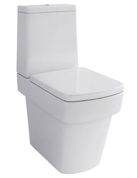 IMEX Bloque White Close Coupled WC Bowl With Cistern And Soft Close Seat 630mm - Image
